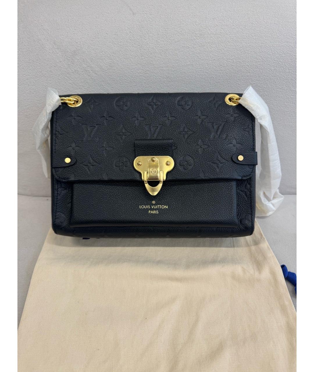 LOUIS VUITTON Черная кожаная сумка через плечо, фото 7