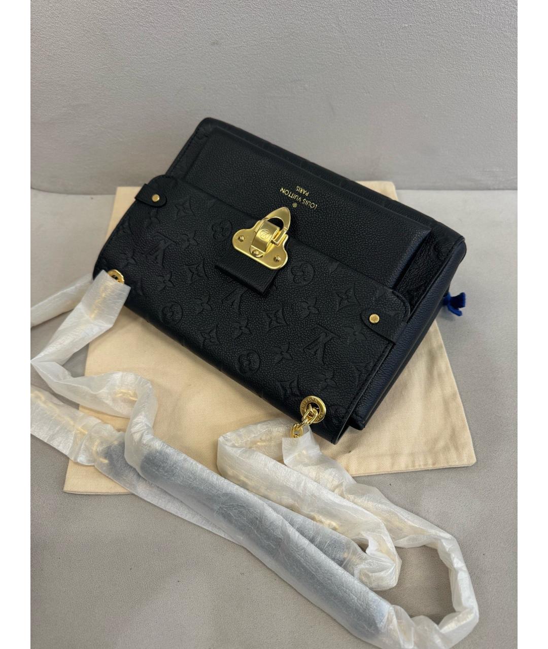 LOUIS VUITTON Черная кожаная сумка через плечо, фото 3