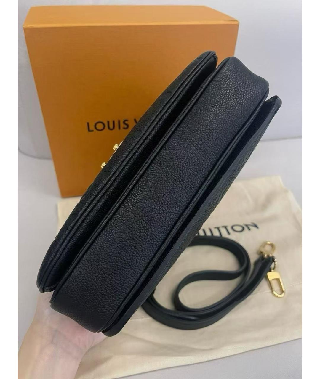 LOUIS VUITTON Черная кожаная сумка через плечо, фото 3