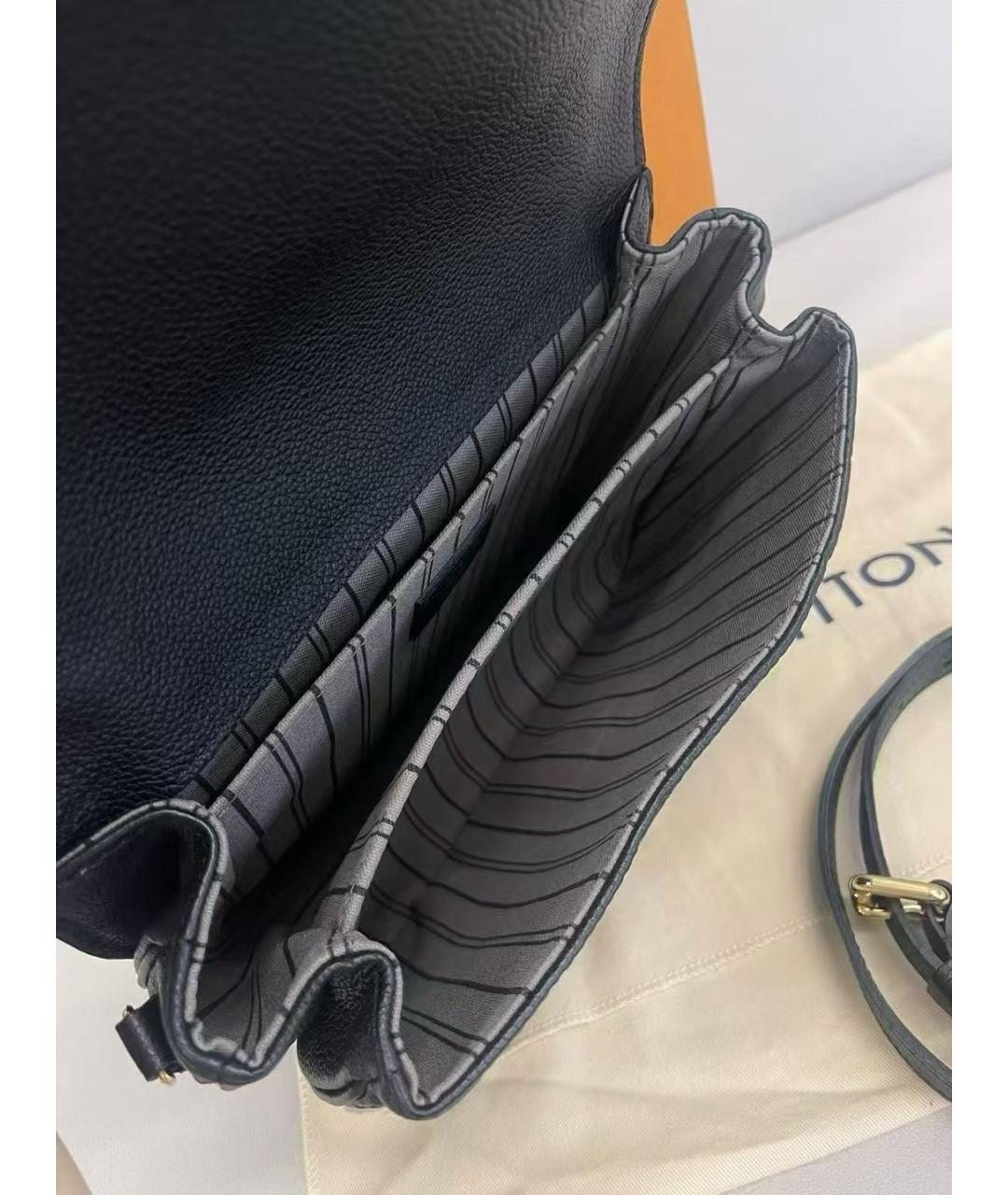 LOUIS VUITTON Черная кожаная сумка через плечо, фото 6