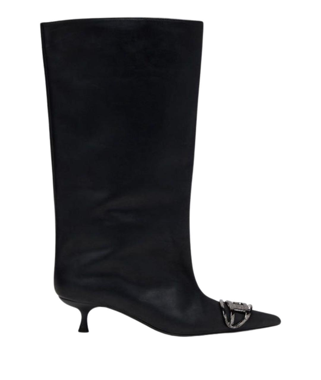 DIESEL Черные кожаные сапоги, фото 1