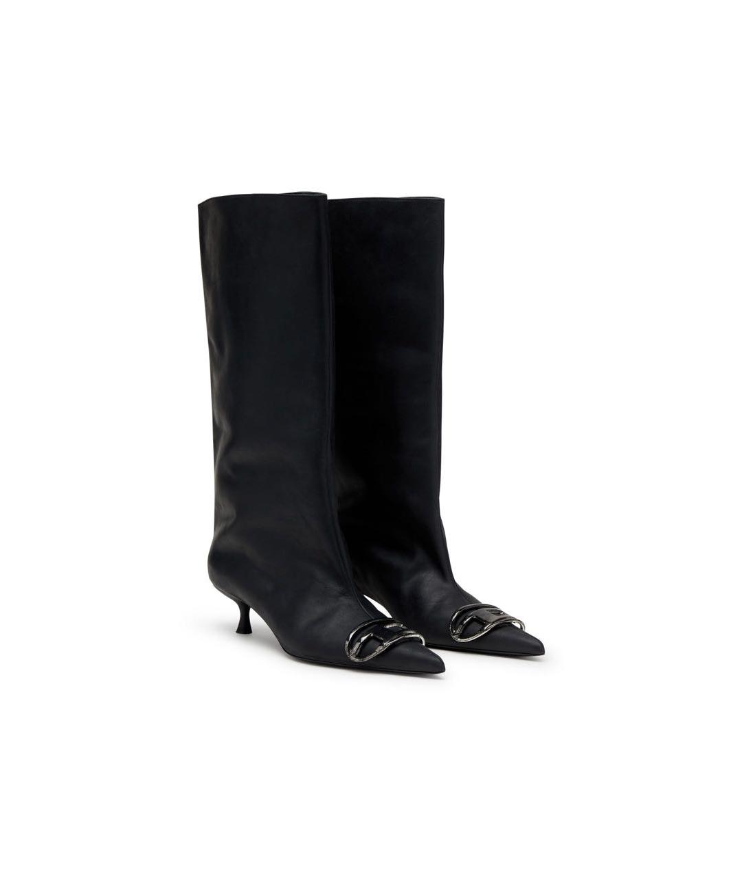 DIESEL Черные кожаные сапоги, фото 2