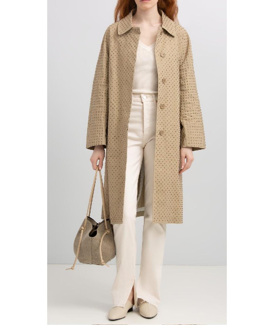 RE/DONE Бежевые хлопковые джинсы слим, фото 5