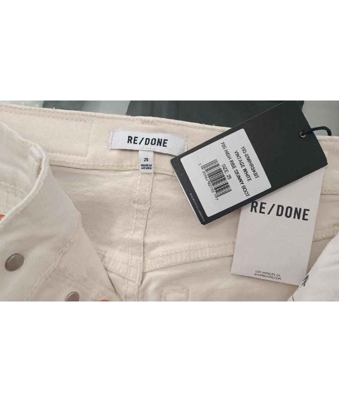 RE/DONE Бежевые хлопковые джинсы слим, фото 3