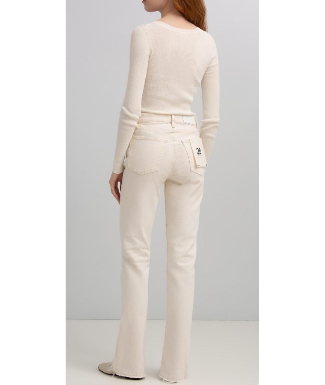 RE/DONE Бежевые хлопковые джинсы слим, фото 7