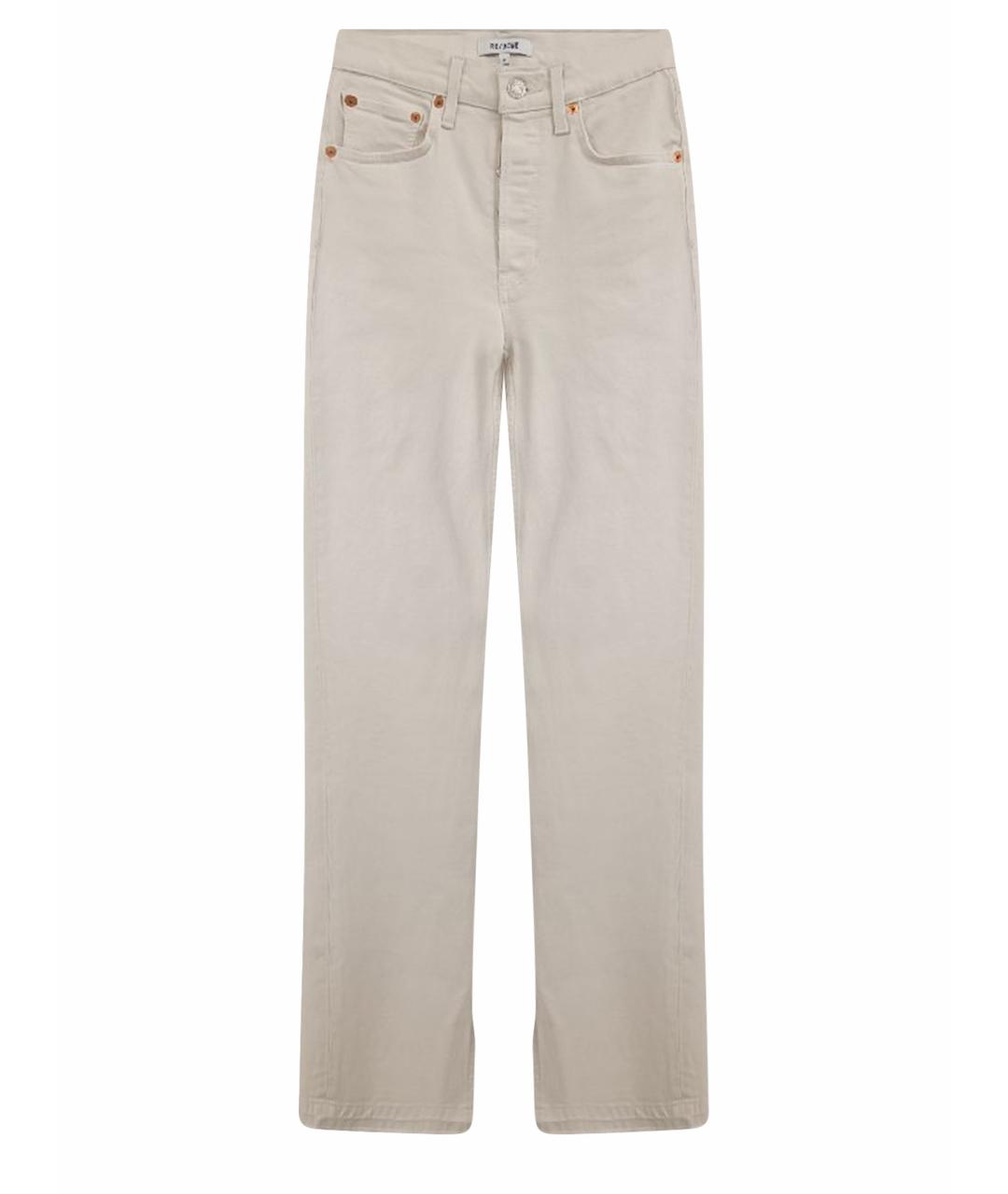 RE/DONE Бежевые хлопковые джинсы слим, фото 1
