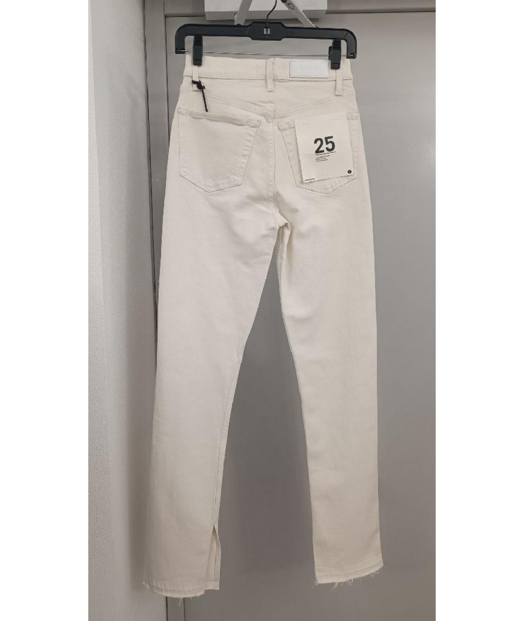 RE/DONE Бежевые хлопковые джинсы слим, фото 2