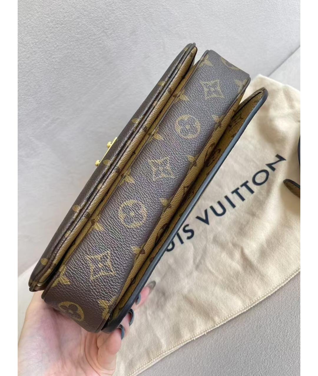 LOUIS VUITTON Коричневая сумка через плечо из искусственной кожи, фото 3