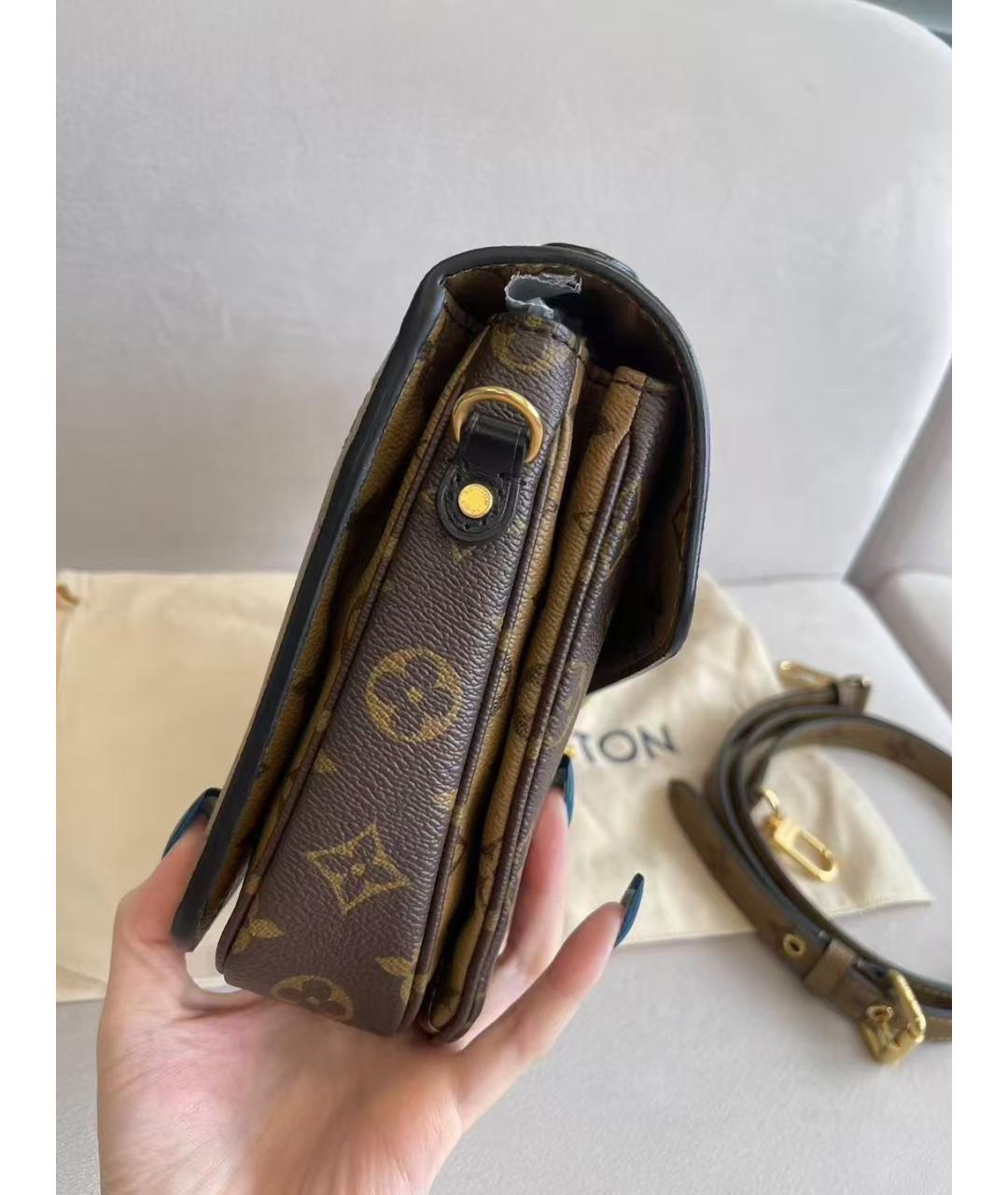 LOUIS VUITTON Коричневая сумка через плечо из искусственной кожи, фото 5