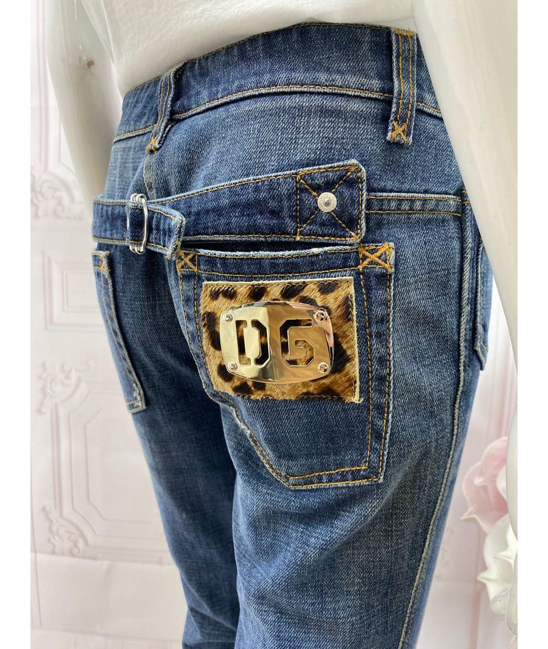 DOLCE&GABBANA Синие хлопковые прямые джинсы, фото 4
