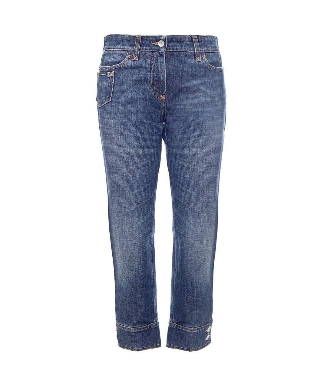 DOLCE&GABBANA Синие хлопковые прямые джинсы, фото 9