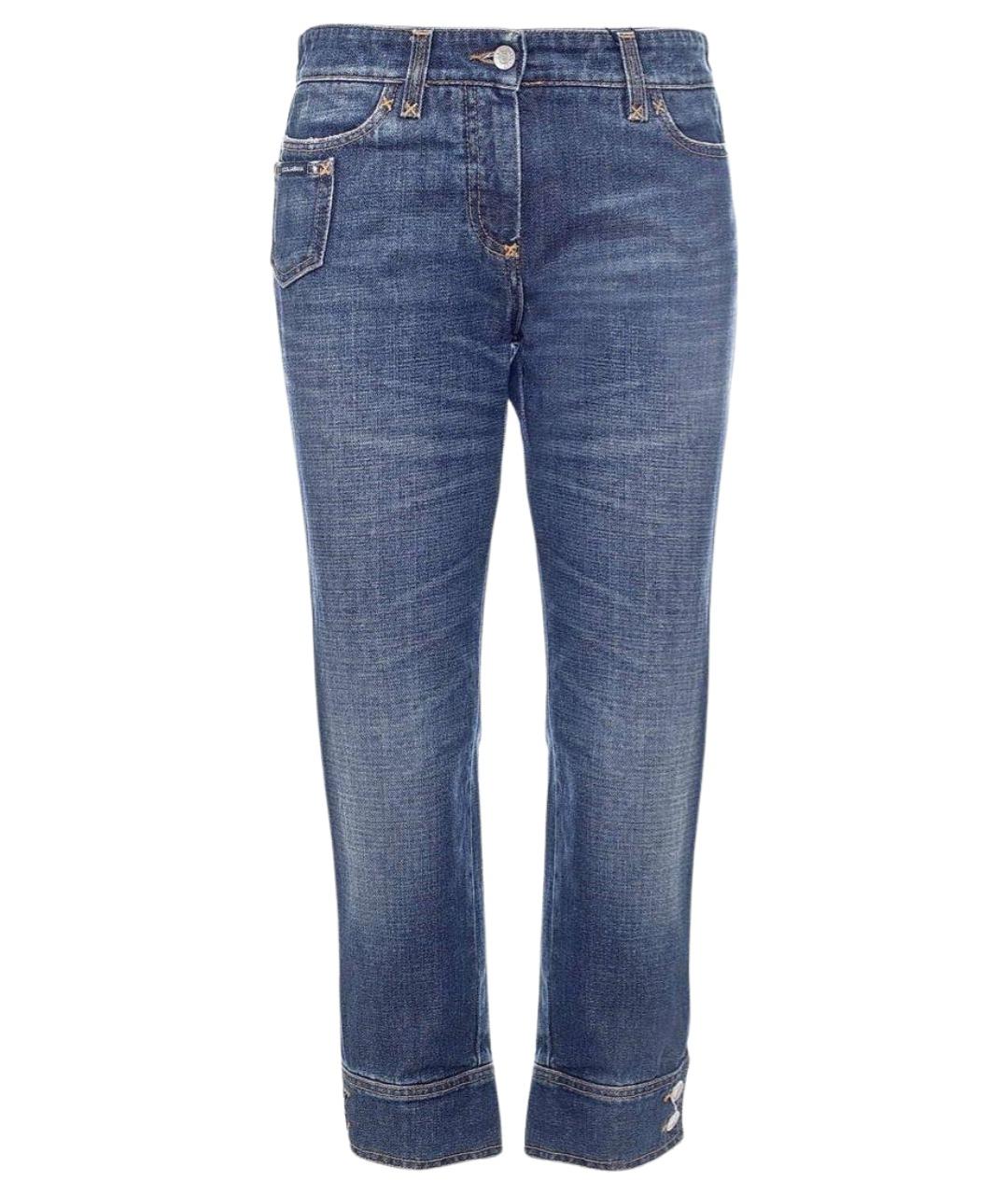 DOLCE&GABBANA Синие хлопковые прямые джинсы, фото 1