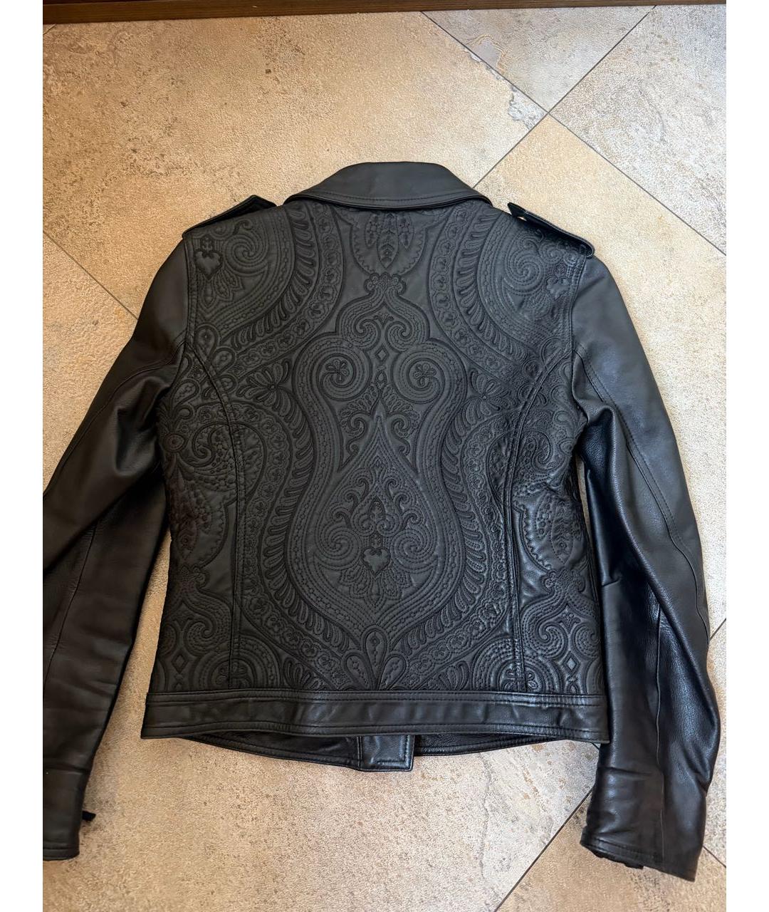 ETRO Черная кожаная куртка, фото 2