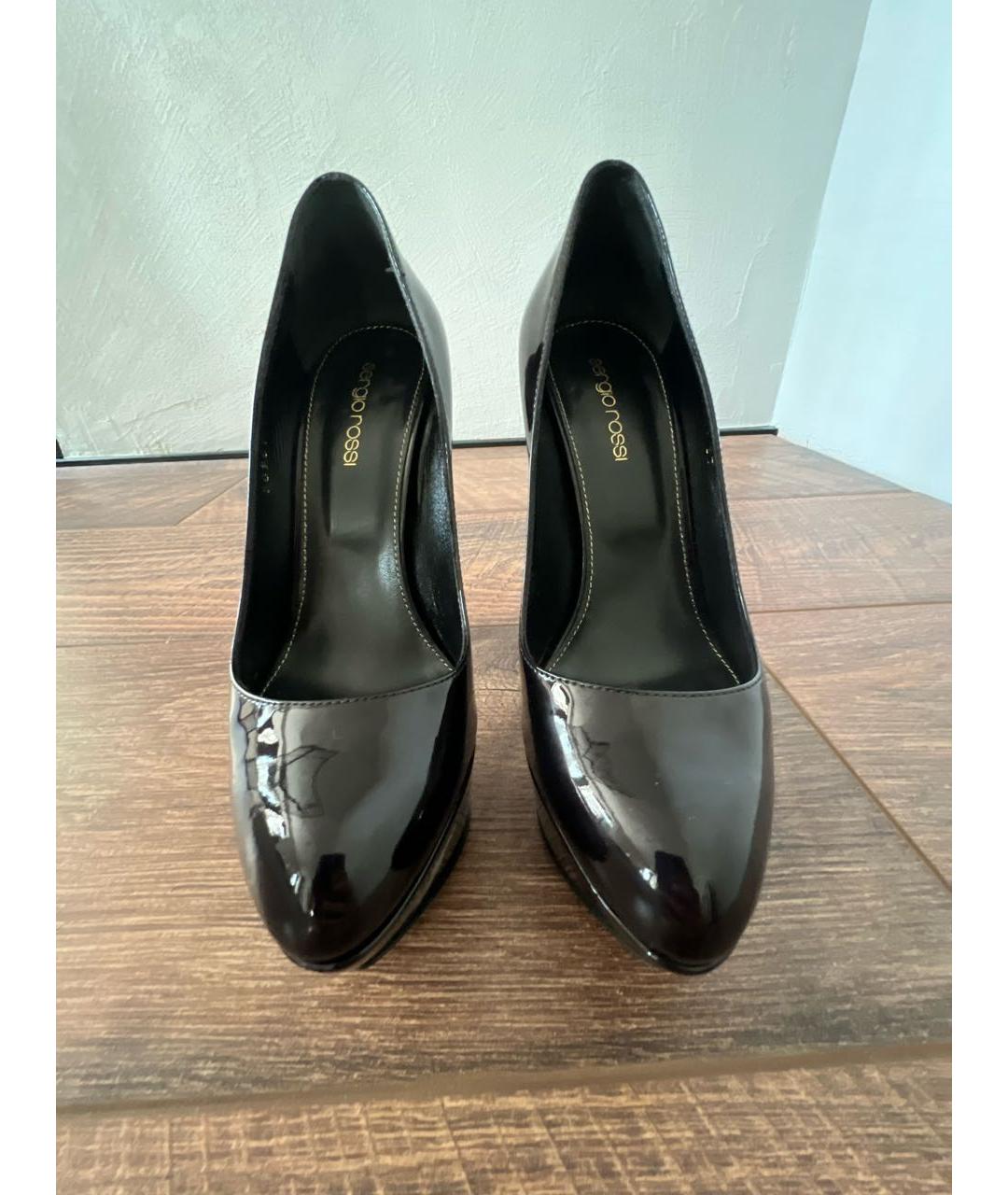 SERGIO ROSSI Черные туфли из лакированной кожи, фото 2