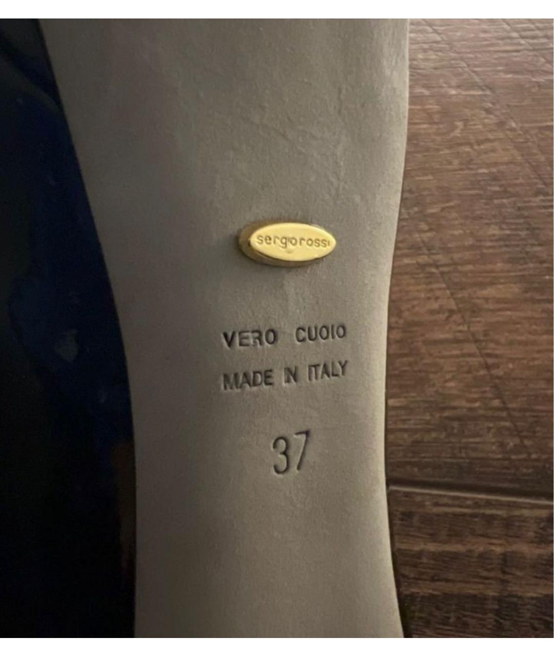 SERGIO ROSSI Черные туфли из лакированной кожи, фото 4