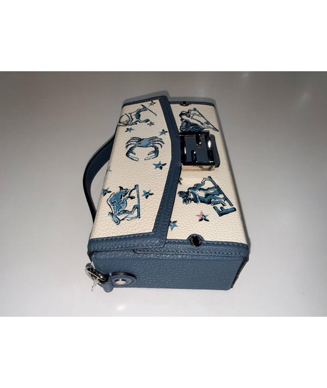 FENDI Голубая кожаная сумка с короткими ручками, фото 2