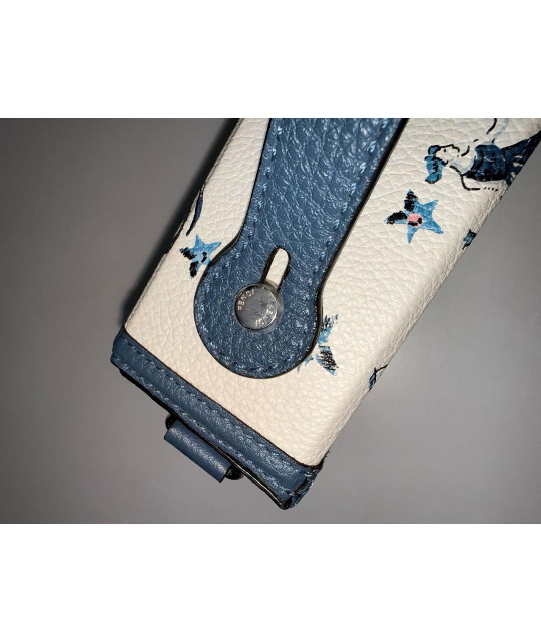 FENDI Голубая кожаная сумка с короткими ручками, фото 8