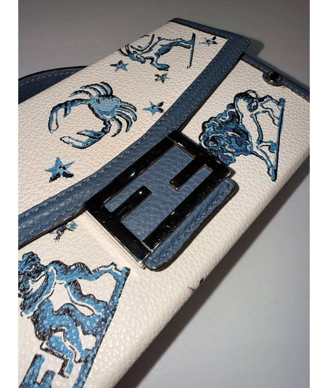 FENDI Голубая кожаная сумка с короткими ручками, фото 4