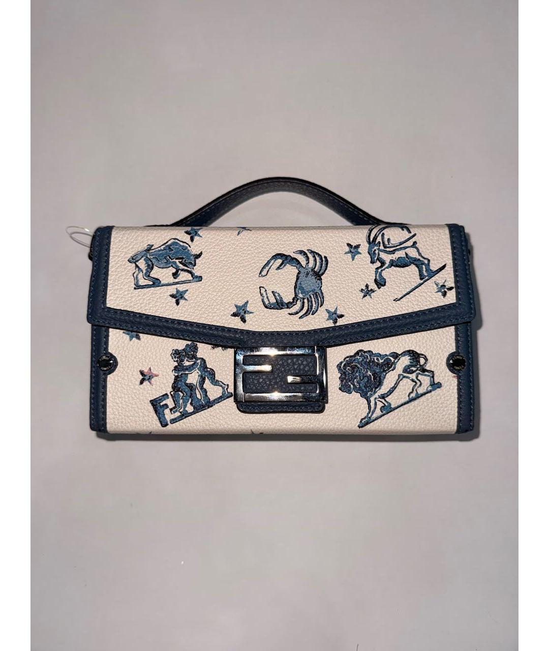 FENDI Голубая кожаная сумка с короткими ручками, фото 9