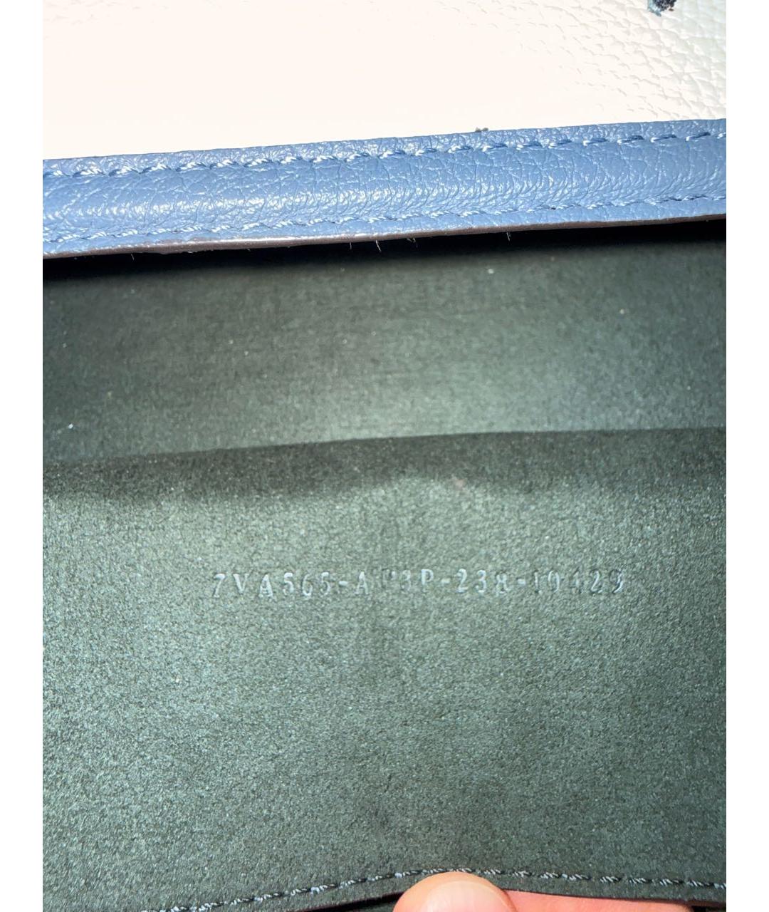 FENDI Голубая кожаная сумка с короткими ручками, фото 6