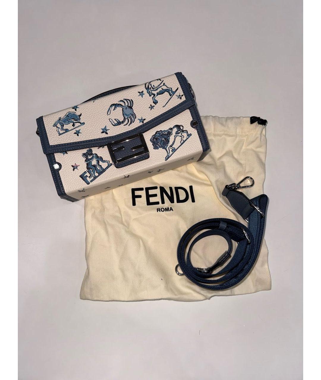 FENDI Голубая кожаная сумка с короткими ручками, фото 7