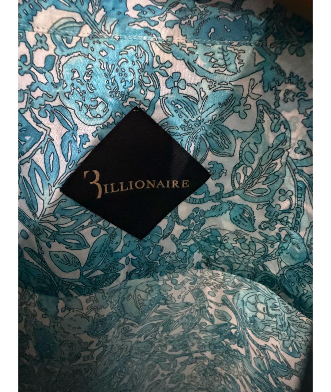 BILLIONAIRE Бирюзовая хлопковая кэжуал рубашка, фото 3