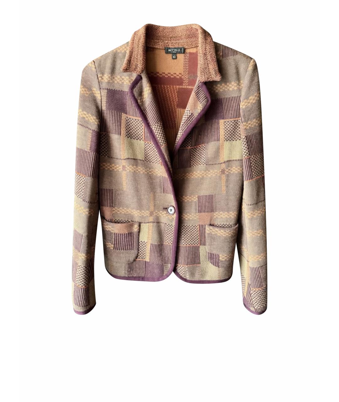 ETRO Фиолетовый шерстяной жакет/пиджак, фото 1