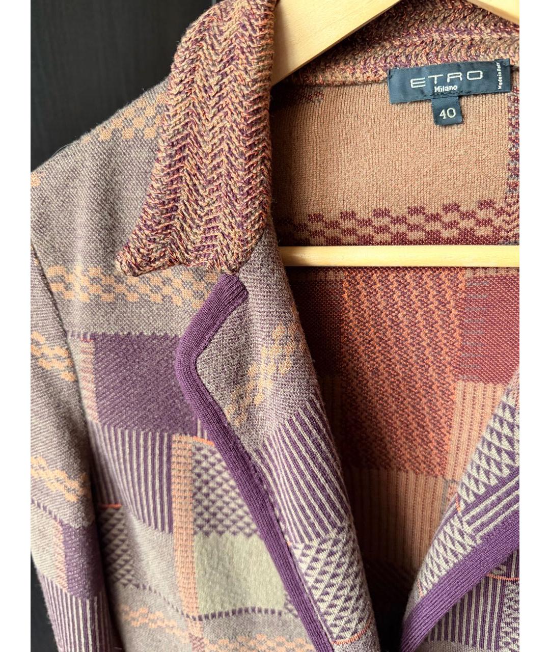 ETRO Фиолетовый шерстяной жакет/пиджак, фото 3