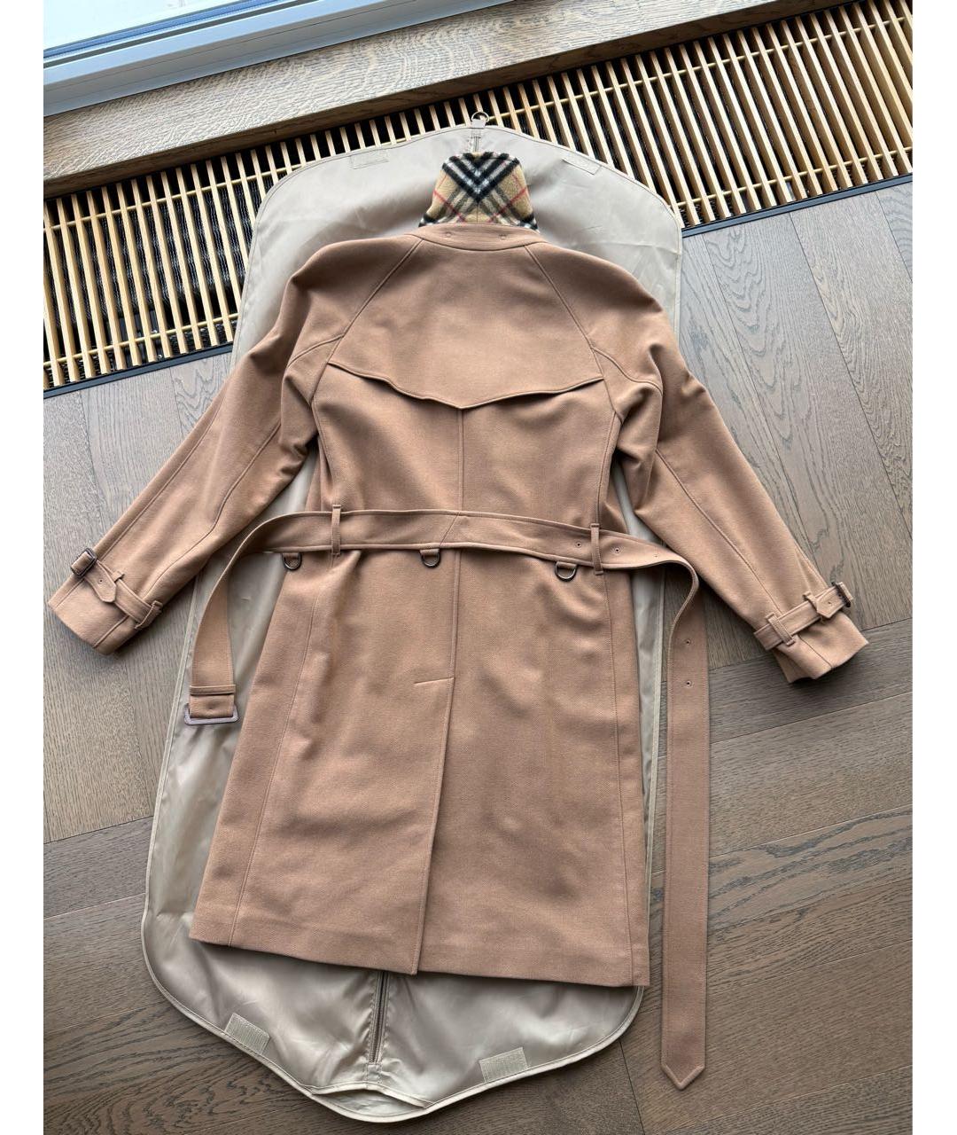BURBERRY Бежевое шерстяное пальто, фото 5