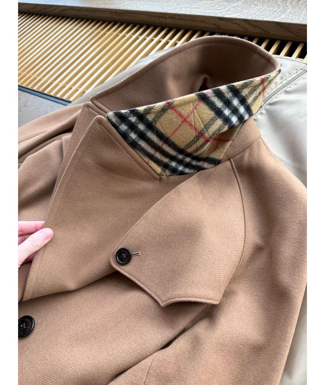 BURBERRY Бежевое шерстяное пальто, фото 6
