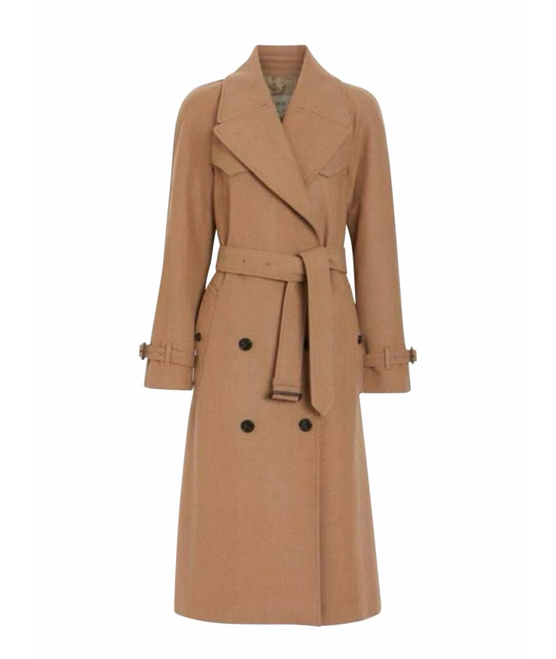 BURBERRY Бежевое шерстяное пальто, фото 1