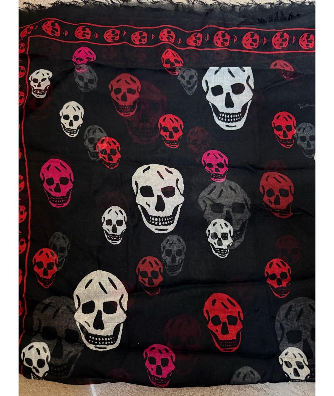 PHILIPP PLEIN Черный шерстяной платок, фото 2