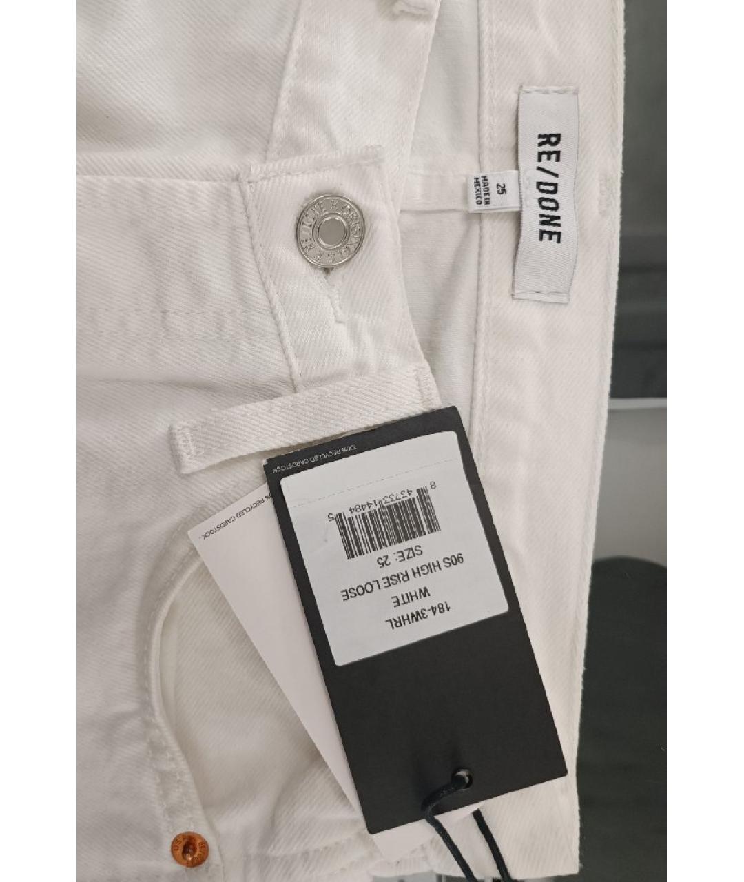 RE/DONE Белые хлопковые прямые джинсы, фото 3