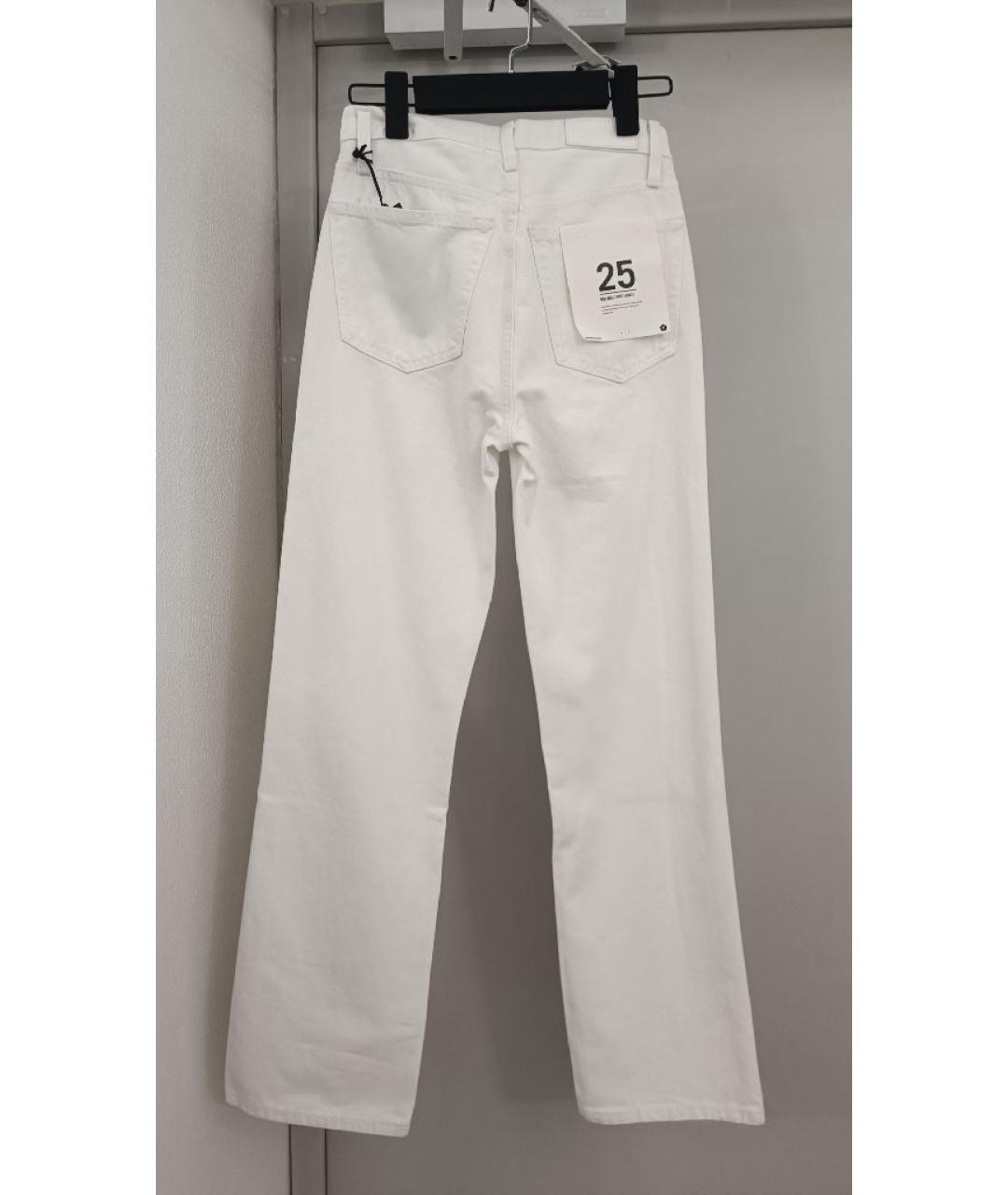 RE/DONE Белые хлопковые прямые джинсы, фото 2