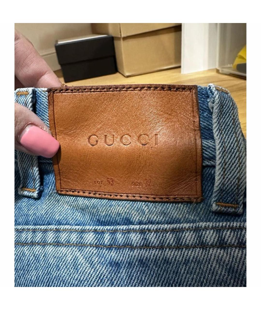 GUCCI Голубые прямые джинсы, фото 7