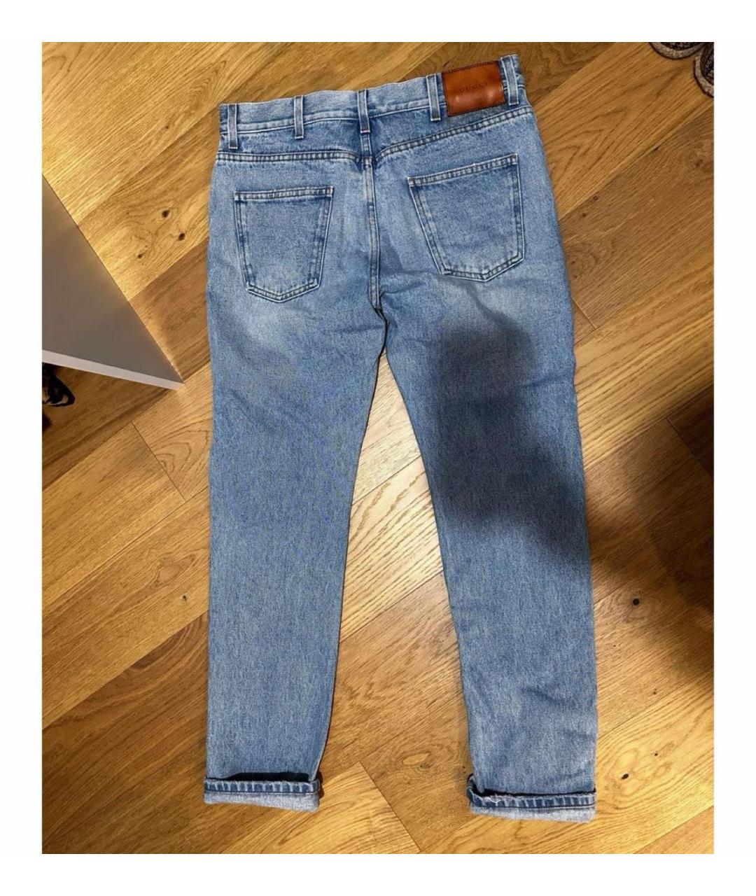 GUCCI Голубые прямые джинсы, фото 6