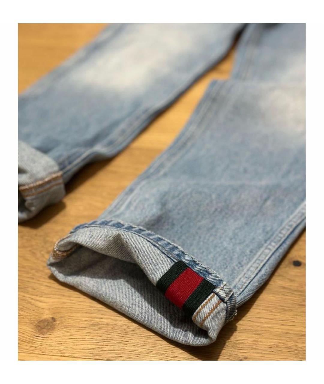 GUCCI Голубые прямые джинсы, фото 3
