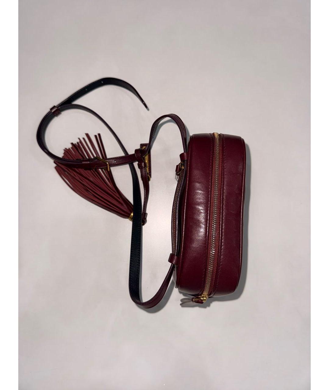 SAINT LAURENT Коричневая кожаная сумка через плечо, фото 2