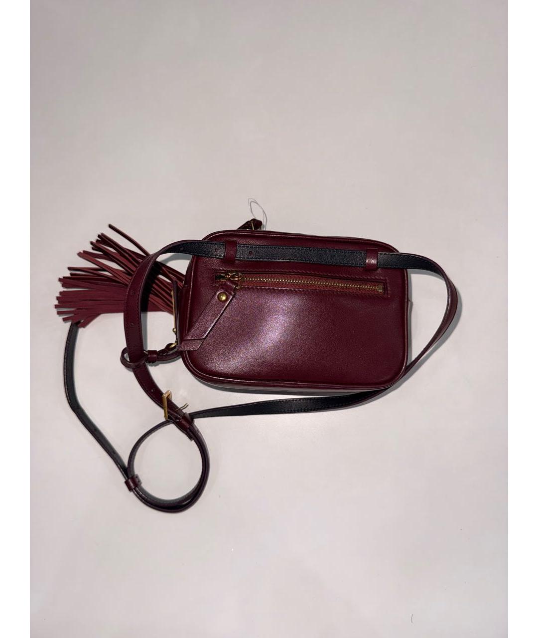 SAINT LAURENT Коричневая кожаная сумка через плечо, фото 4