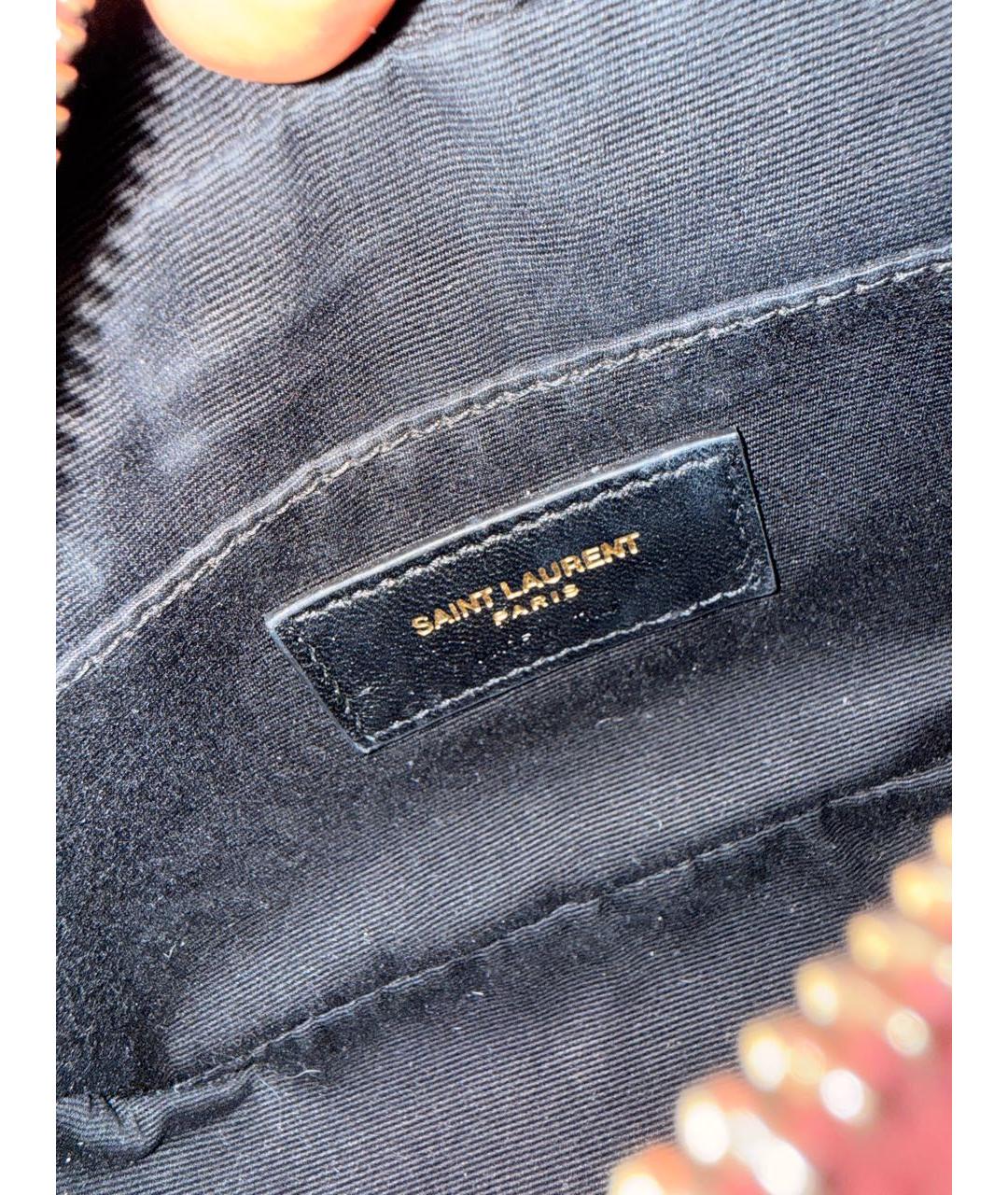 SAINT LAURENT Коричневая кожаная сумка через плечо, фото 6