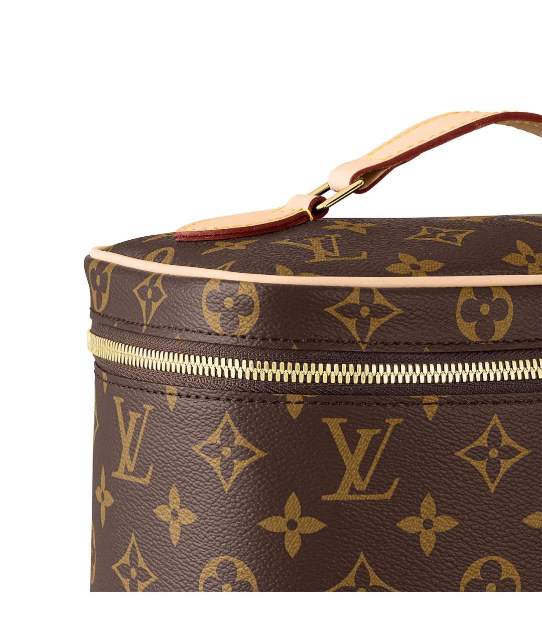 LOUIS VUITTON Коричневая кожаная косметичка, фото 2