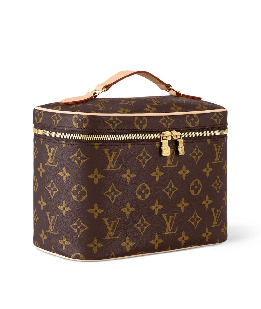 LOUIS VUITTON Коричневая кожаная косметичка, фото 3