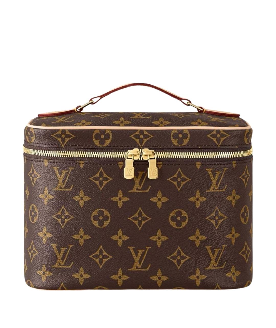 LOUIS VUITTON Коричневая кожаная косметичка, фото 1