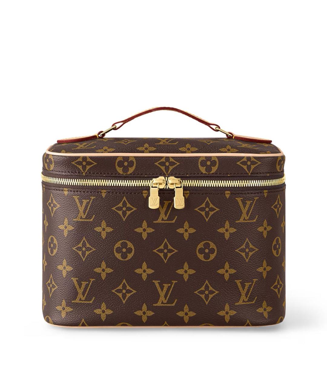 LOUIS VUITTON Коричневая кожаная косметичка, фото 6