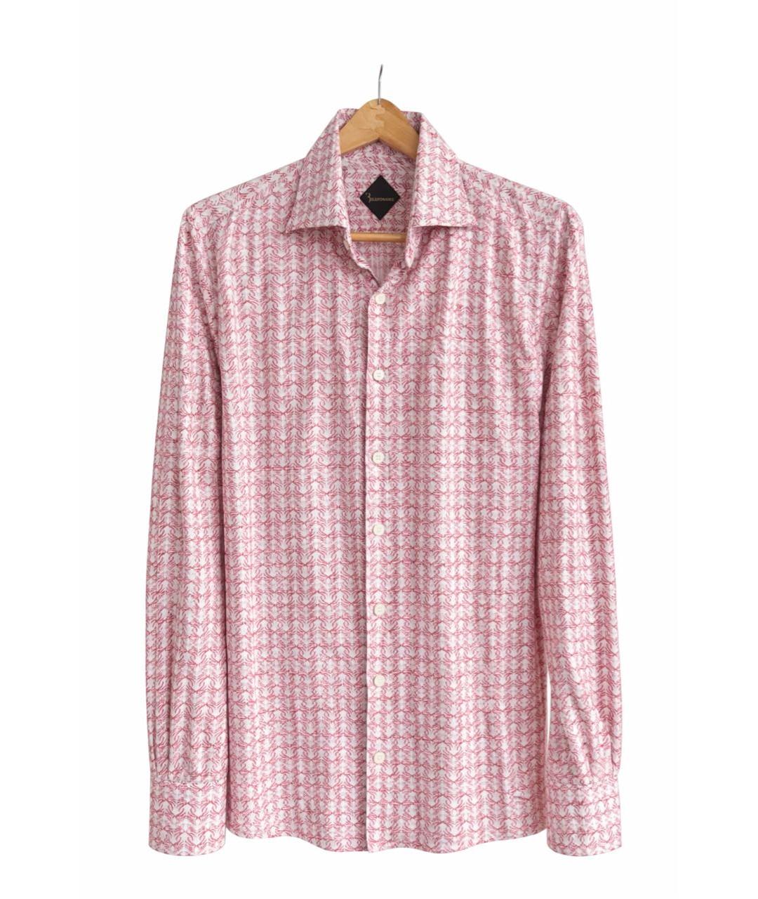BILLIONAIRE Розовая хлопковая кэжуал рубашка, фото 5