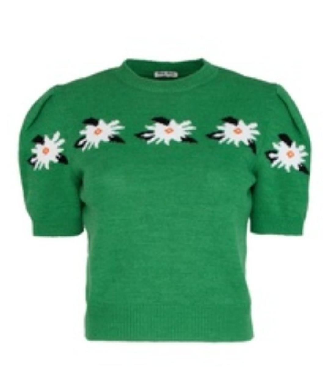 MIU MIU Зеленый джемпер / свитер, фото 6