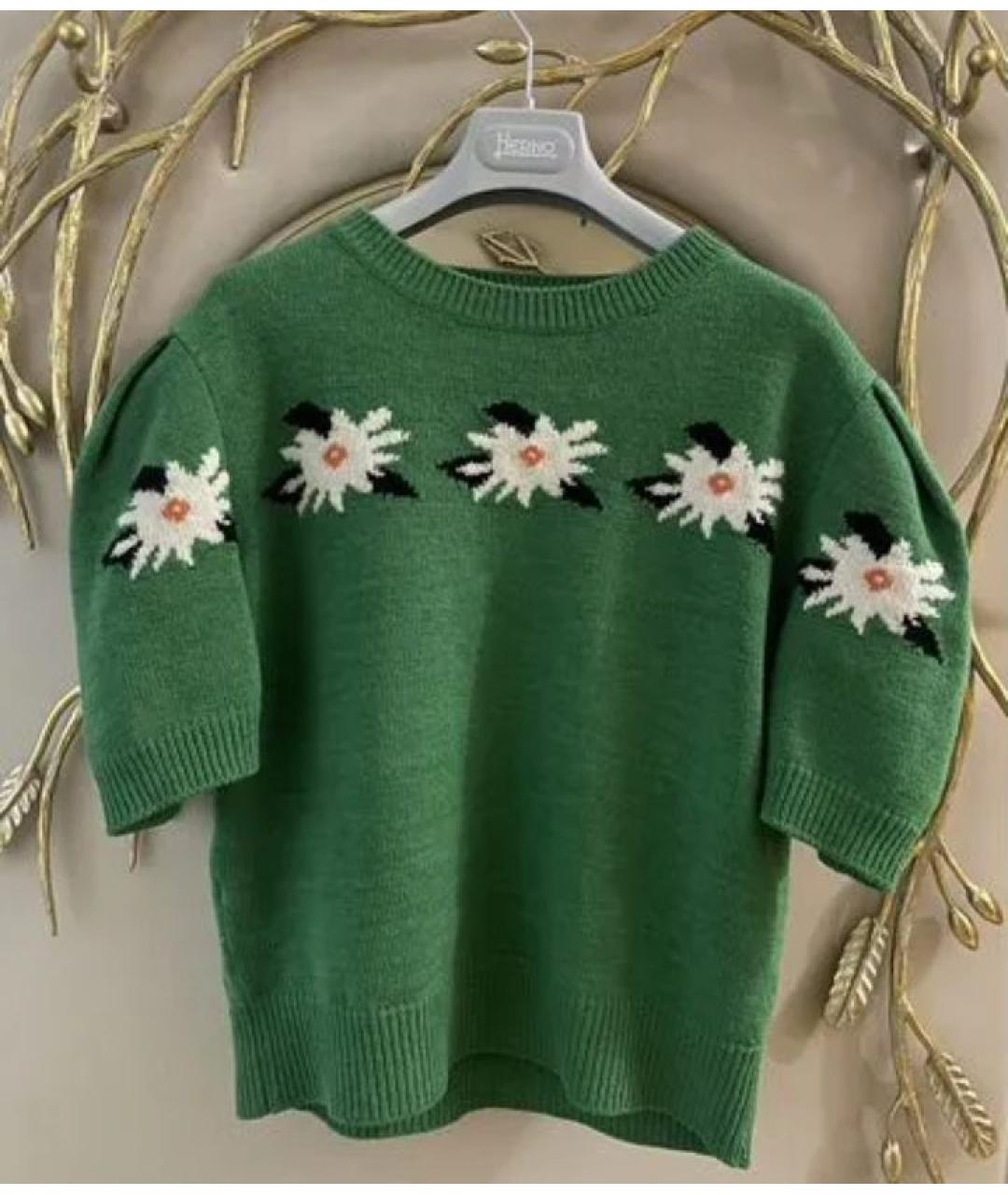 MIU MIU Зеленый джемпер / свитер, фото 2