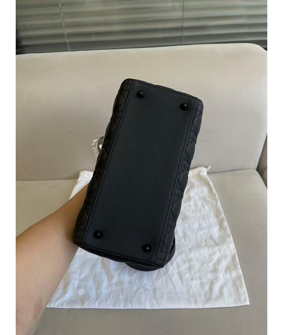 CHRISTIAN DIOR Черная кожаная сумка с короткими ручками, фото 2