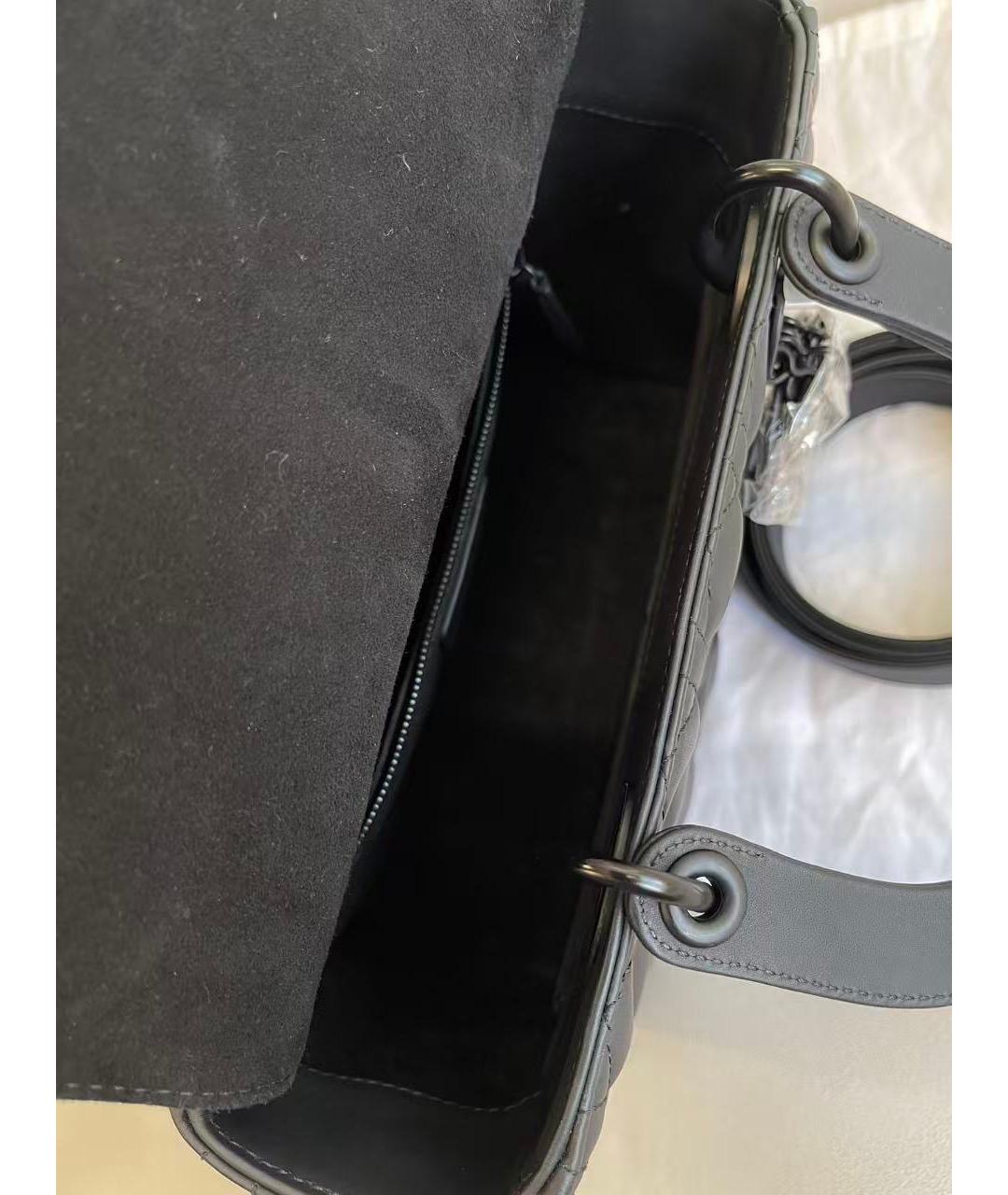 CHRISTIAN DIOR Черная кожаная сумка с короткими ручками, фото 4