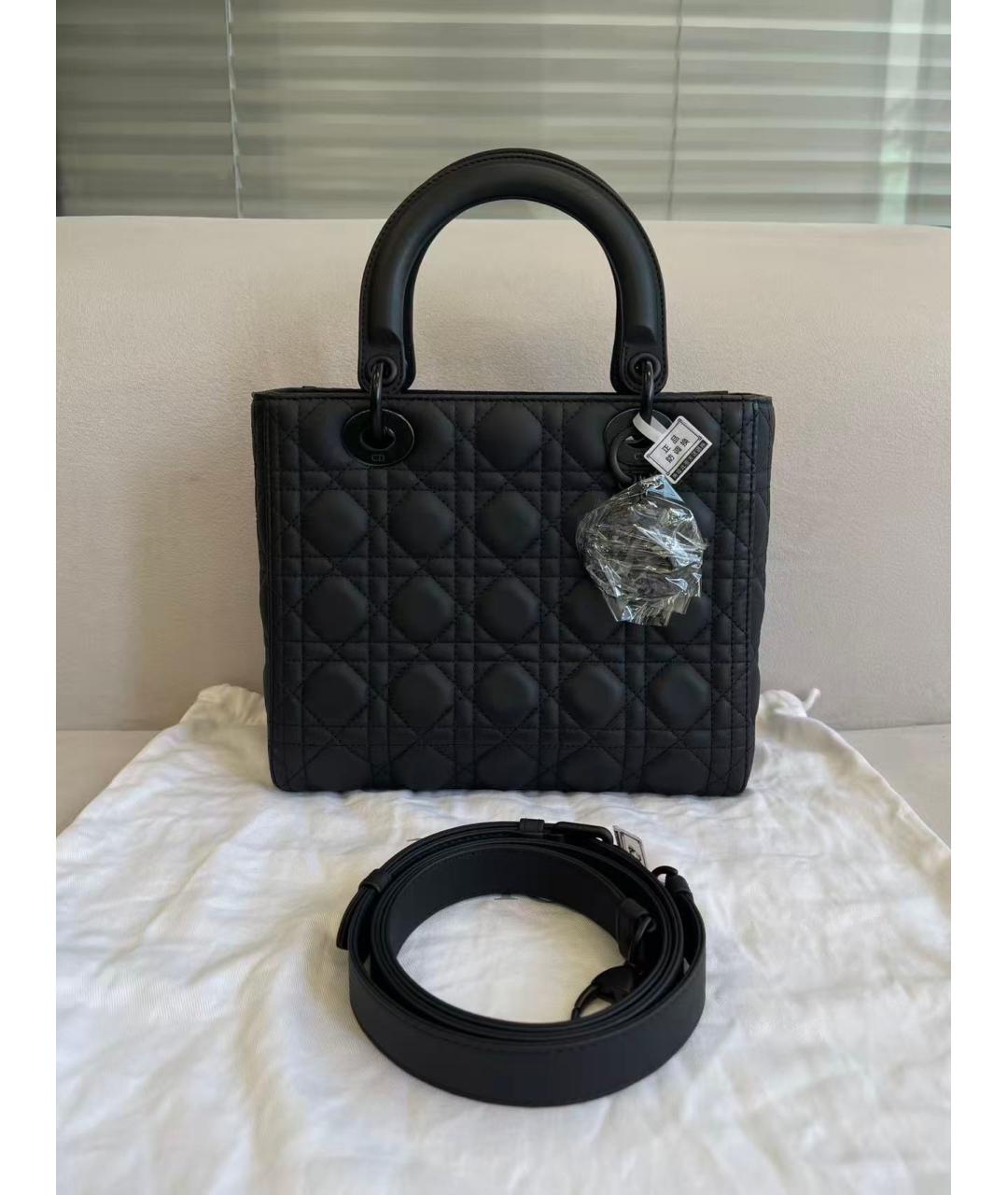 CHRISTIAN DIOR Черная кожаная сумка с короткими ручками, фото 5